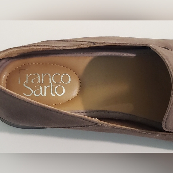 Franco Sarto Leather Suede Haylee Loafers Size 8 Light Brown Light Mocha - Picture 6 of 14